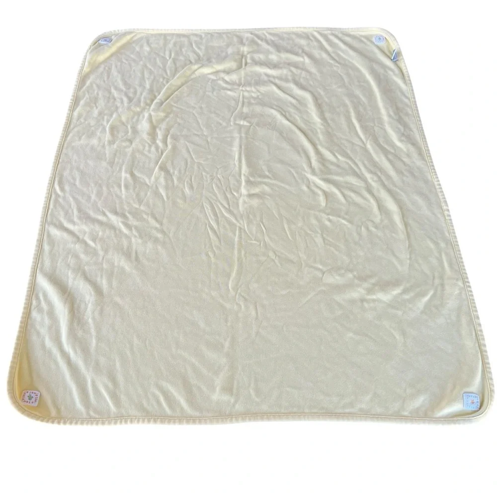 Vintage Gymboree Fish Sea Star Reversible Baby Blanket 90s  Yellow White GUC